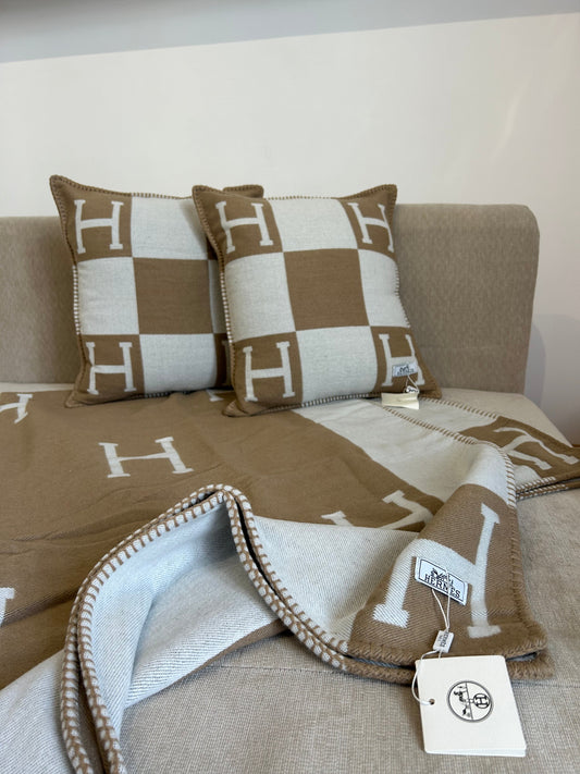 Plaid beige 130x180